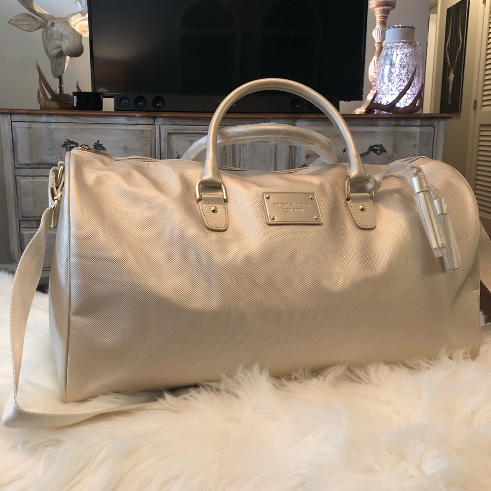 Brand New Michael Kors Golden Duffel Bag!